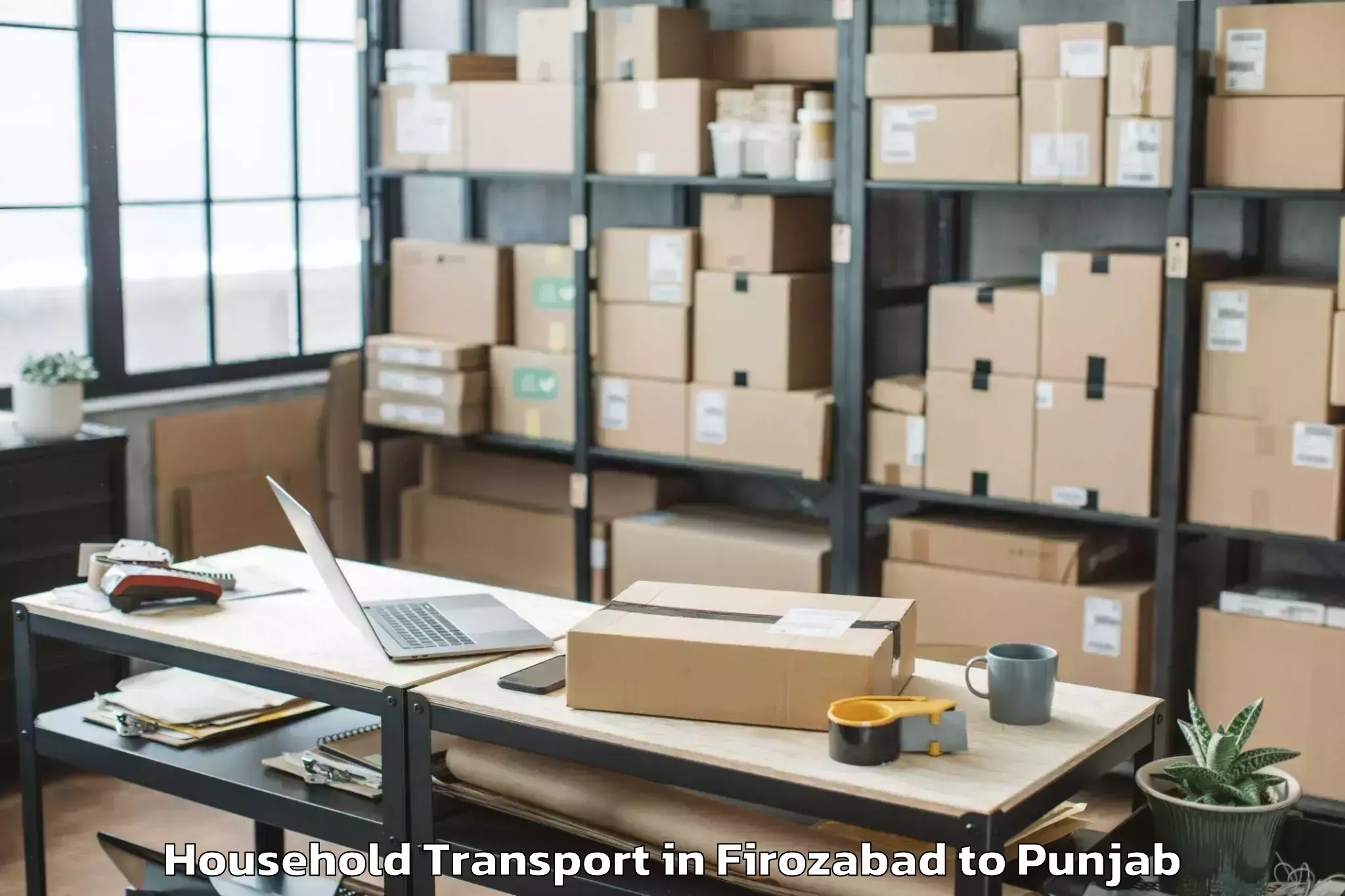 Reliable Firozabad to Vr Mall Punjab Household Transport